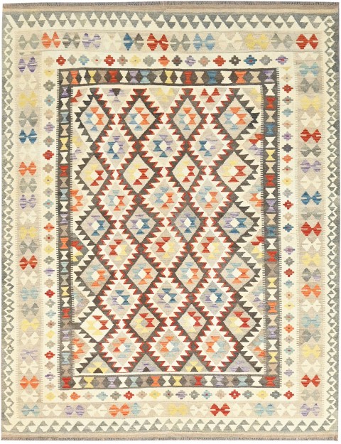 Beige Afghanistan Kelim 293 x 202 cm