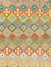 Monivärinen Afghanistan Kelim  292 x 204 cm