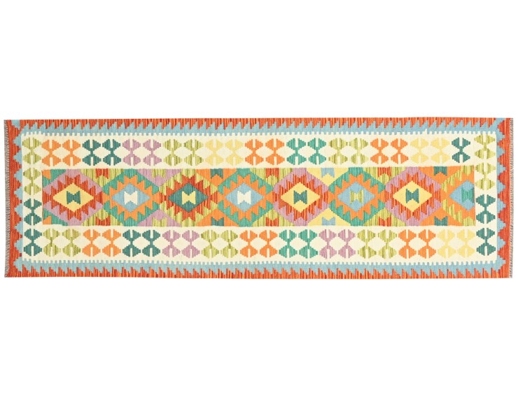 Monivärinen Afghanistan Kelim  290 x 76 cm