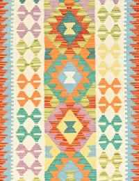 Monivärinen Afghanistan Kelim  290 x 76 cm