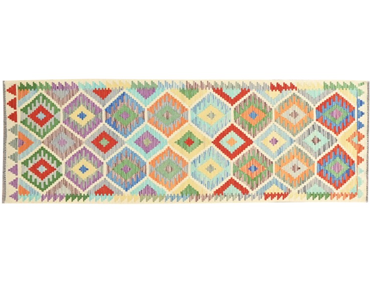 Multifarvet Afghanistan Kelim  286 x 83 cm