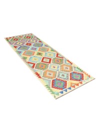 Multifarvet Afghanistan Kelim  286 x 83 cm