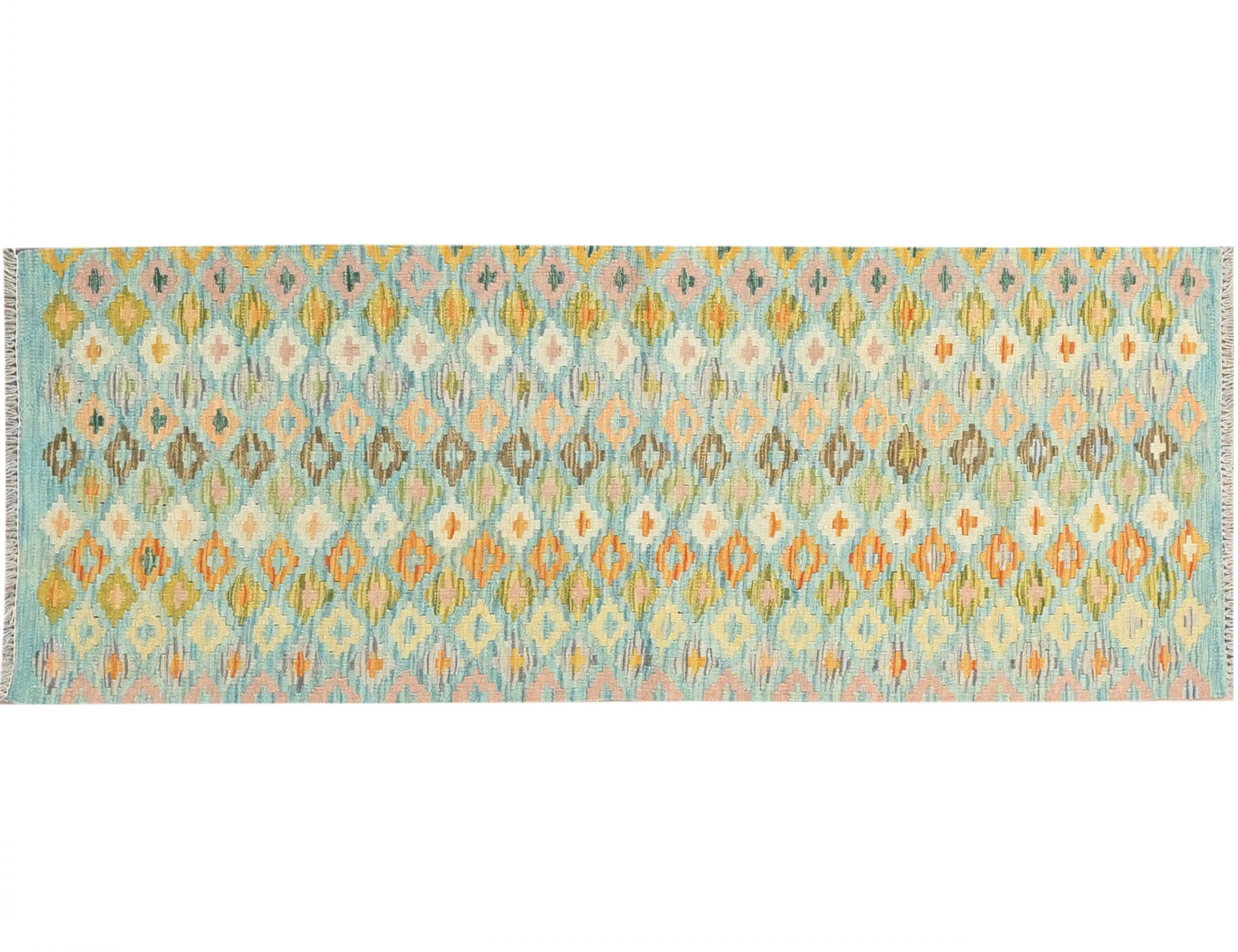 Kelim  verde <br/>194 x 64 cm