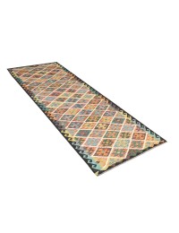 Multi kleur Afghanistan Kelim  388 x 82 cm
