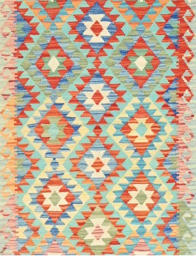 Mehrfarbig Afghanistan Kelim  242 x 78 cm