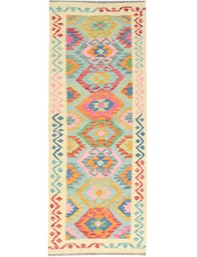 Multi kleur Afghanistan Kelim  240 x 81 cm