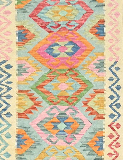 Multicolore Afghanistan Kelim  240 x 81 cm