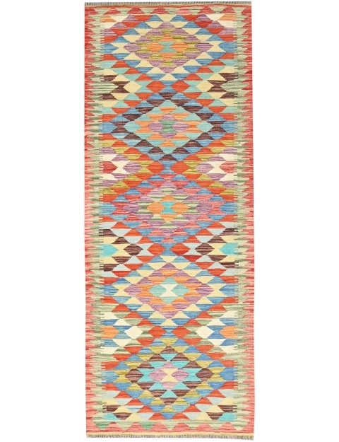 Mehrfarbig Afghanistan Kelim 245 x 83 cm
