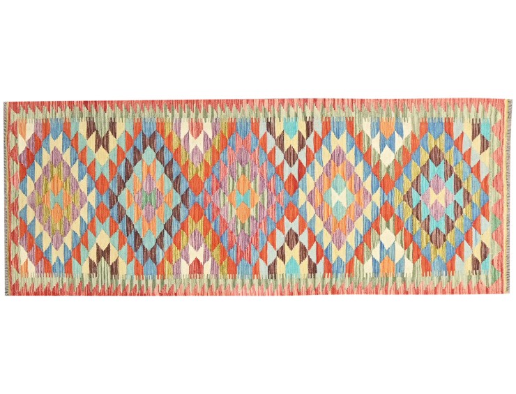 Mehrfarbig Afghanistan Kelim  245 x 83 cm