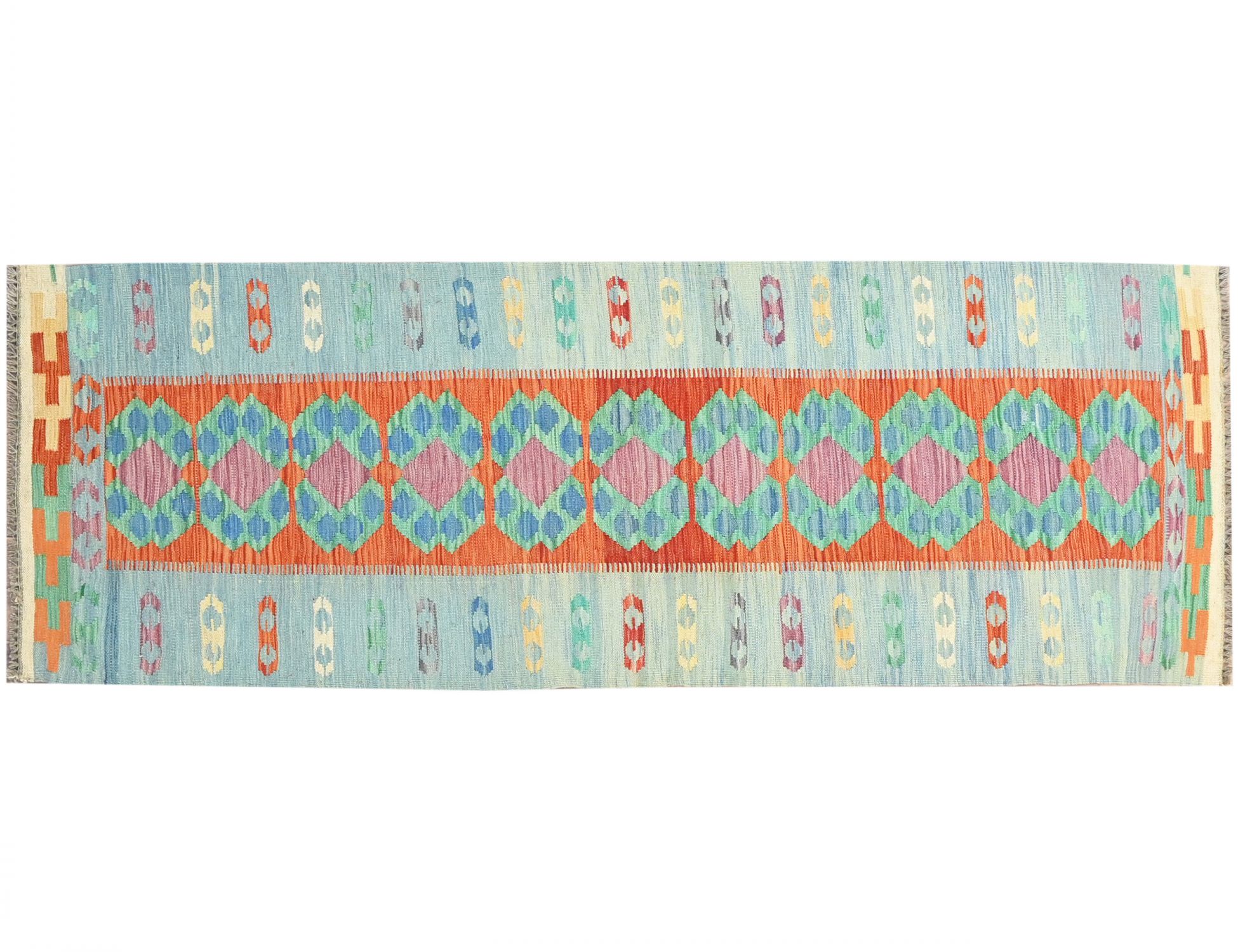Kelim  blu <br/>249 x 81 cm