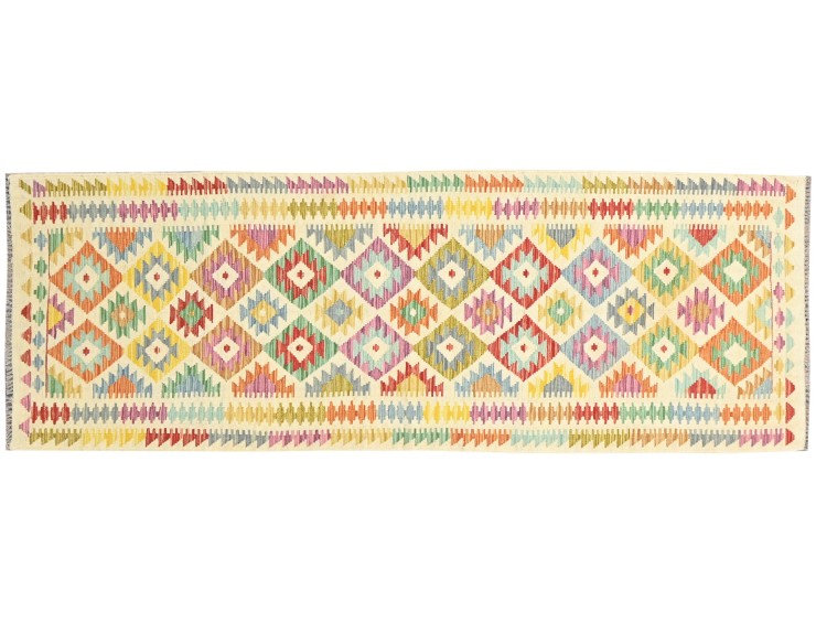 Multifarvet Afghanistan Kelim  288 x 86 cm
