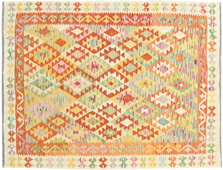 Multifarvet Afghanistan Kelim  238 x 183 cm