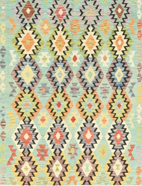 Multi kleur Afghanistan Kelim  240 x 181 cm
