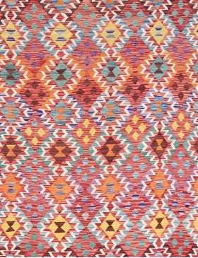 Flerfärgad Afghanistan Kelim  349 x 257 cm