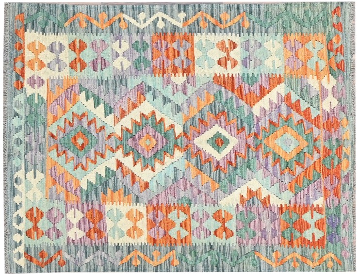 Mehrfarbig Afghanistan Kelim  144 x 112 cm