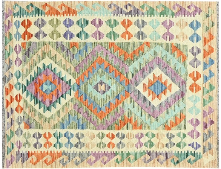 Mehrfarbig Afghanistan Kelim  154 x 105 cm