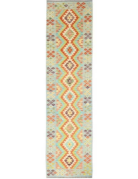 Mehrfarbig Afghanistan Kelim  398 x 83 cm