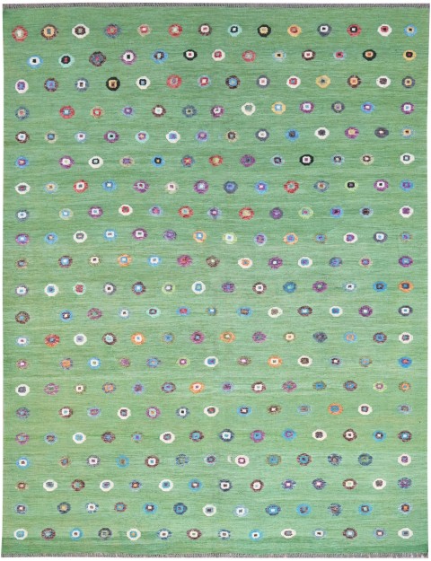 Grün Afghanistan Kelim  300 x 245 cm