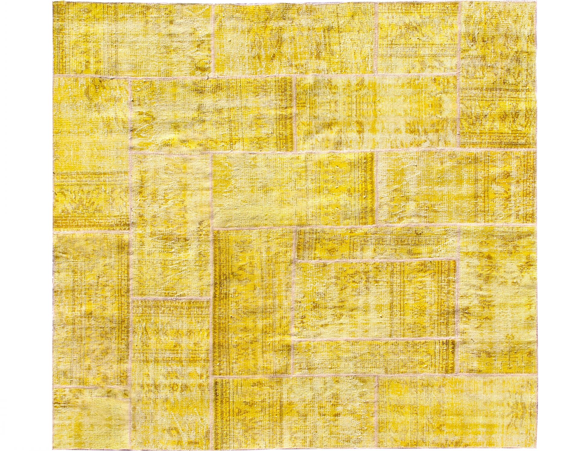 Tapis Patchwork  jaune <br/>205 x 205 cm
