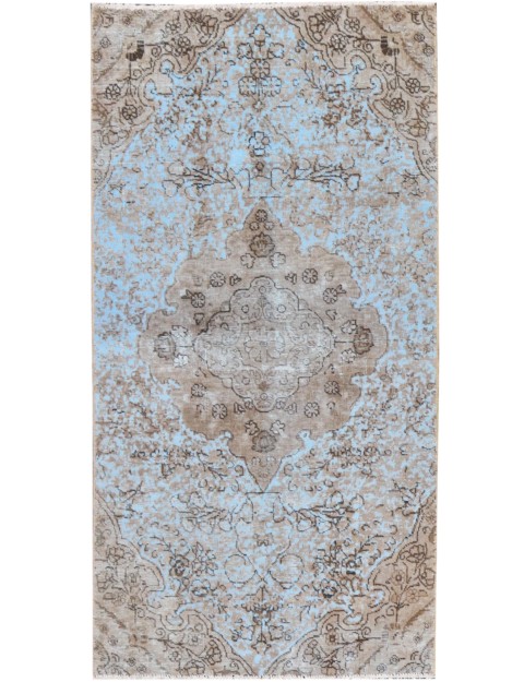 Blau Persien Persischer Vintage Teppich 224 x 113 cm
