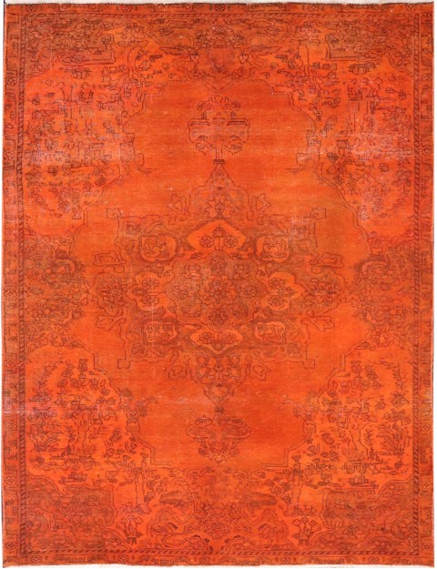 Orange Persien Persischer Vintage Teppich 255 x 145 cm