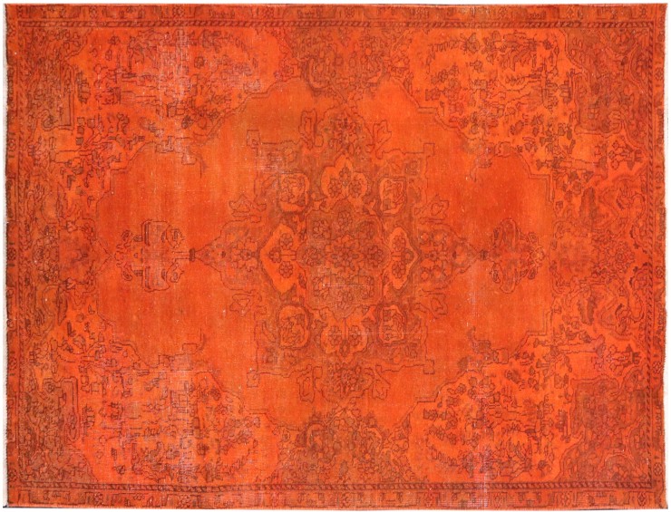 Orange Persan Tapis Persan vintage 255 x 145 cm