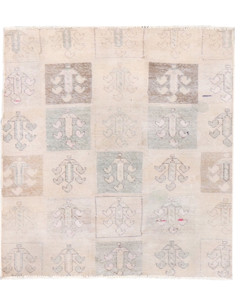 Beige Perzië Perzisch Vintage Tapijt 118 x 94 cm