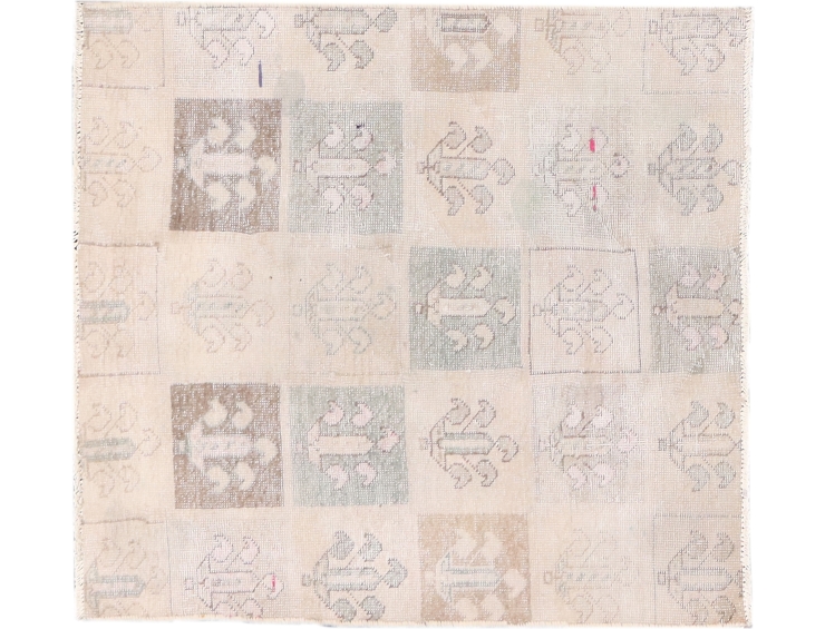 Beige Perzië Perzisch Vintage Tapijt 118 x 94 cm