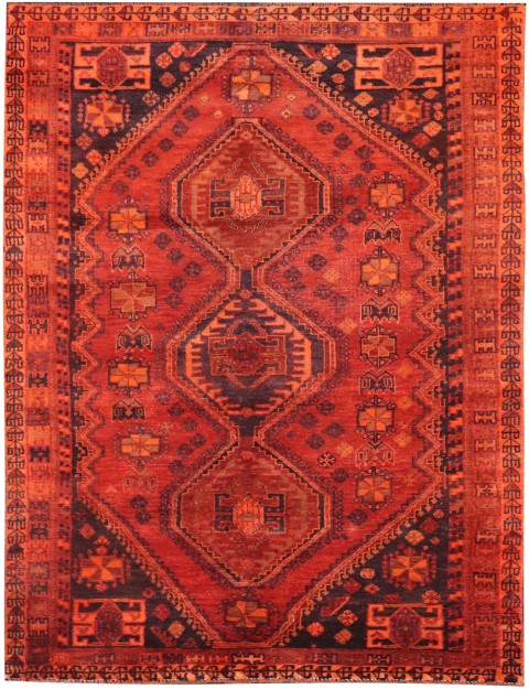 Orange Persien Persischer Vintage Teppich 250 x 147 cm