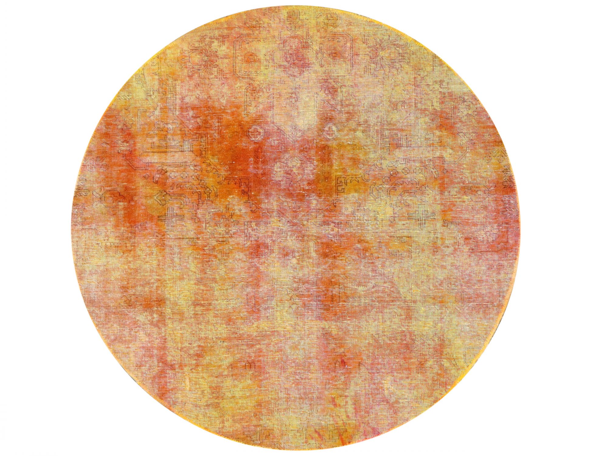 Persisk vintage matta  gul <br/>160 x 160 cm