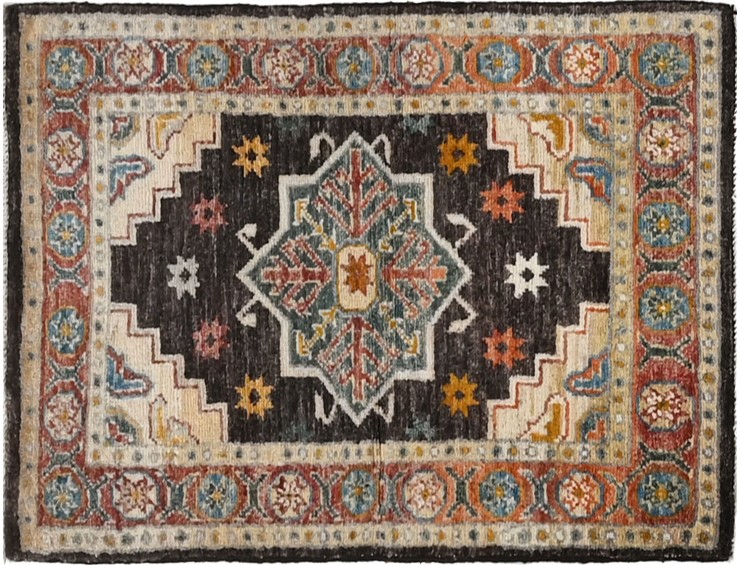 Nero Afghanistan Tappeto Chobi 94 x 57 cm