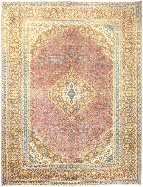 Beige Persien Persischer Vintage Teppich 384 x 285 cm