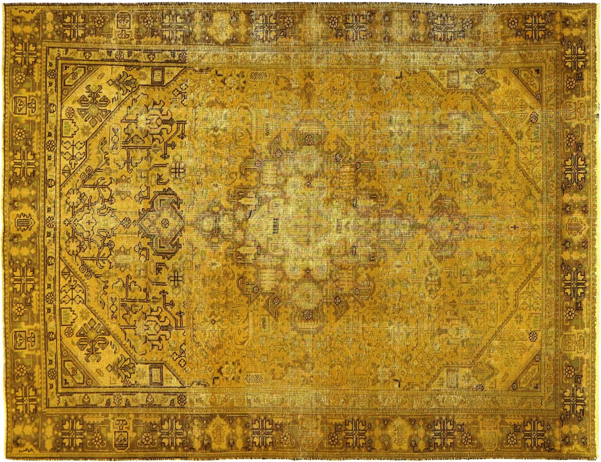 Persisk Vintagetæppe  gul <br/>275 x 185 cm