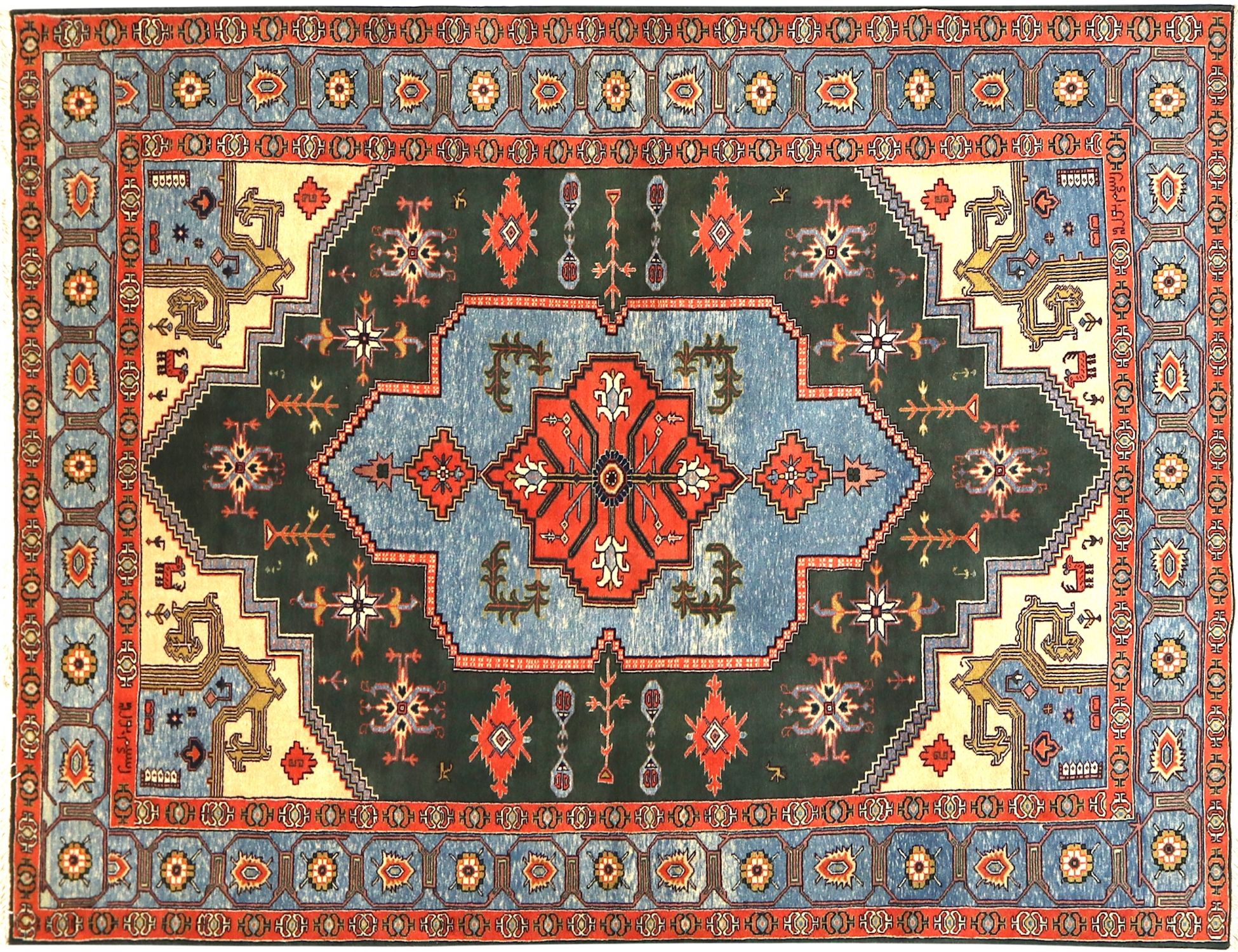 Tapis Persan vintage  bleu <br/>285 x 185 cm