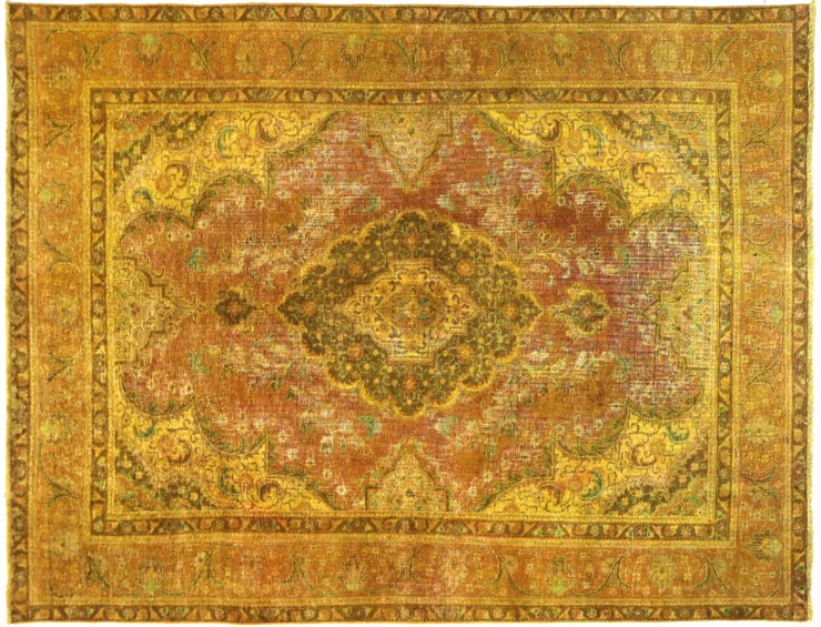 Orange Persien Persisk Vintagetæppe 288 x 198 cm