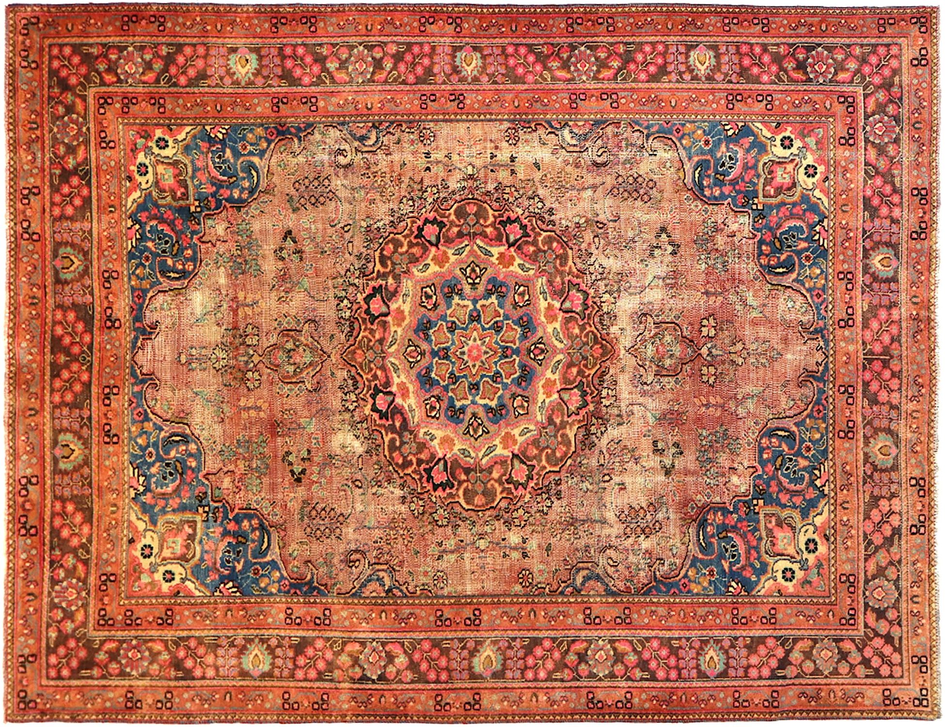 Persischer Vintage Teppich  orange <br/>280 x 195 cm