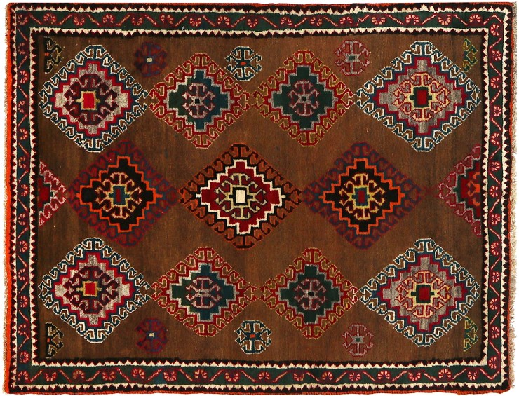 Multicolore Persan Shiraz Qashqai 207 x 130 cm