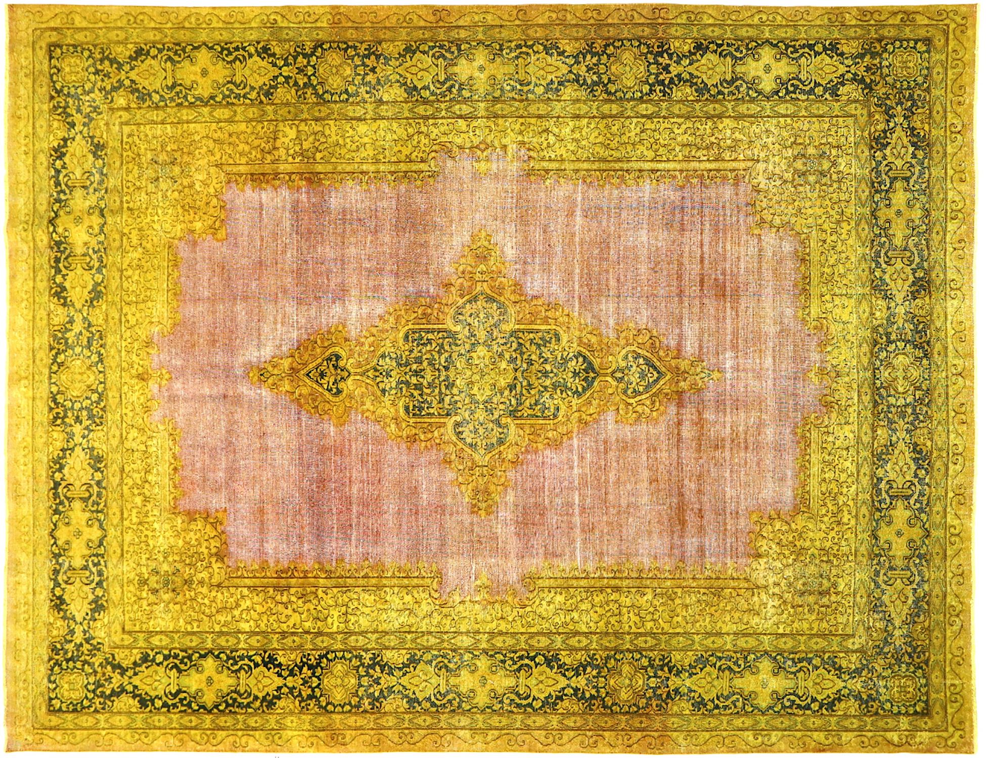 Tapis Persan vintage  jaune <br/>370 x 265 cm