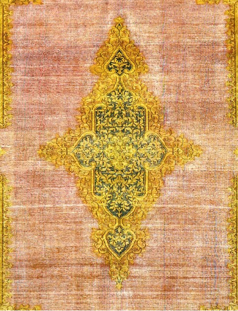 Yellow  Persia Persian Vintage Carpet  370 x 265 cm