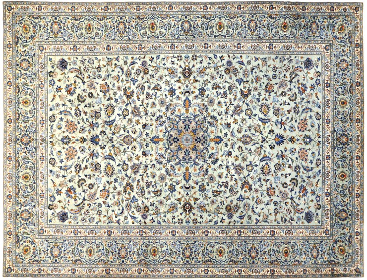 Blå persia Persisk teppe 427 x 285 cm