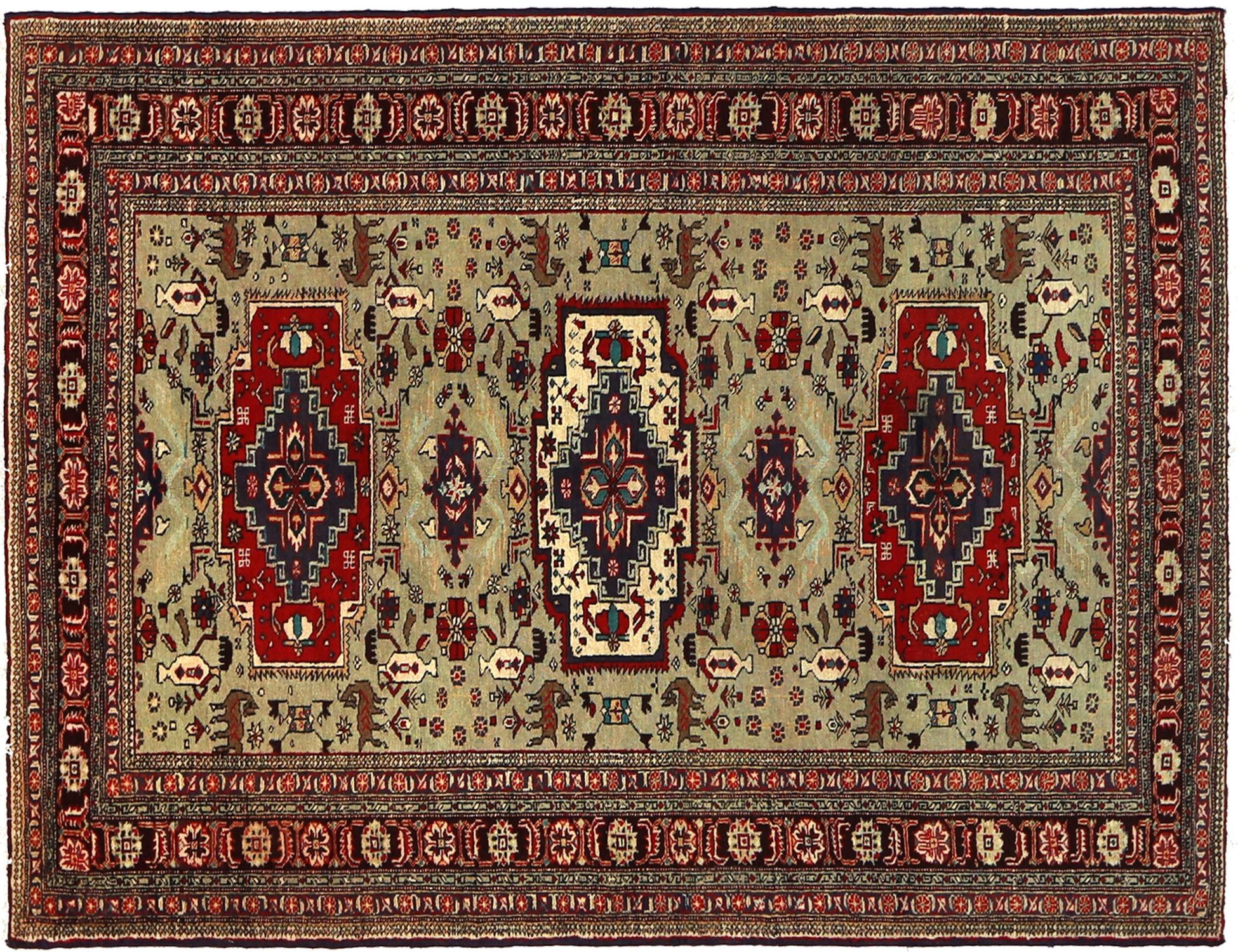 Tapis persan  vert <br/>220 x 140 cm