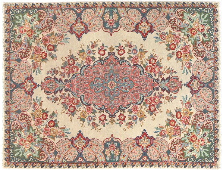 Beige Persien Persisk Tæppe 190 x 140 cm