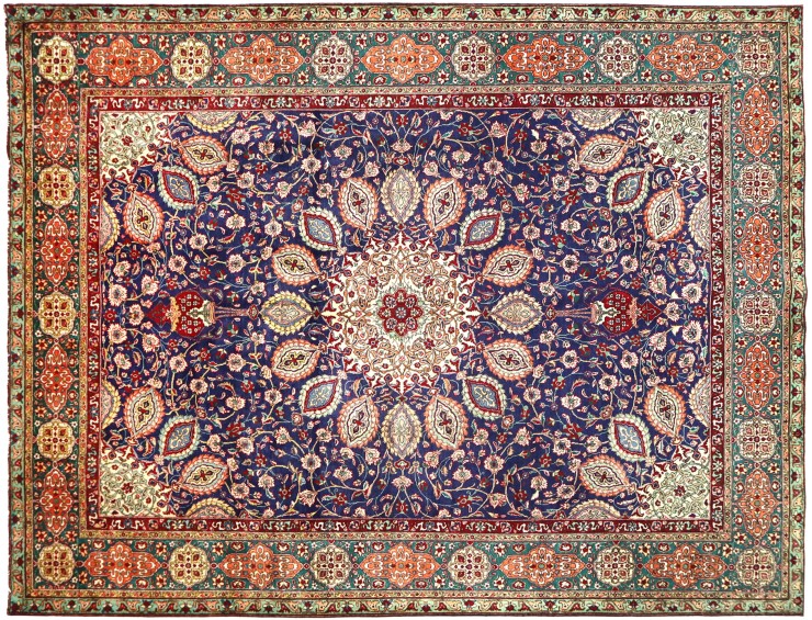 Azul Persa Alfombra Persa 389 x 300 cm