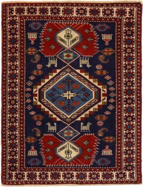 Blå Persia Persisk teppe  132 x 92 cm