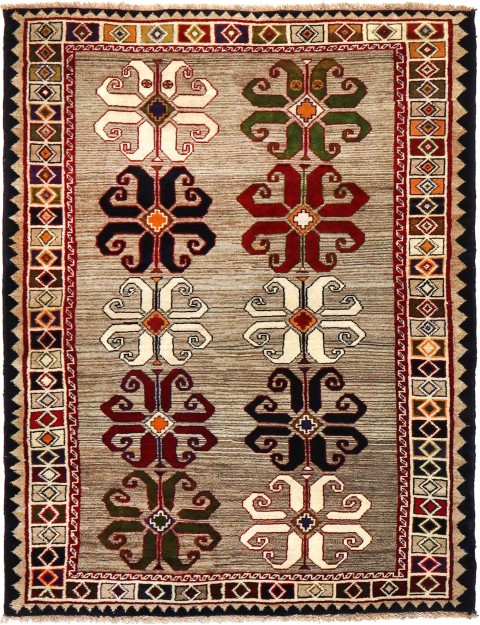 Grau Persien Shiraz Qashqai  211 x 126 cm