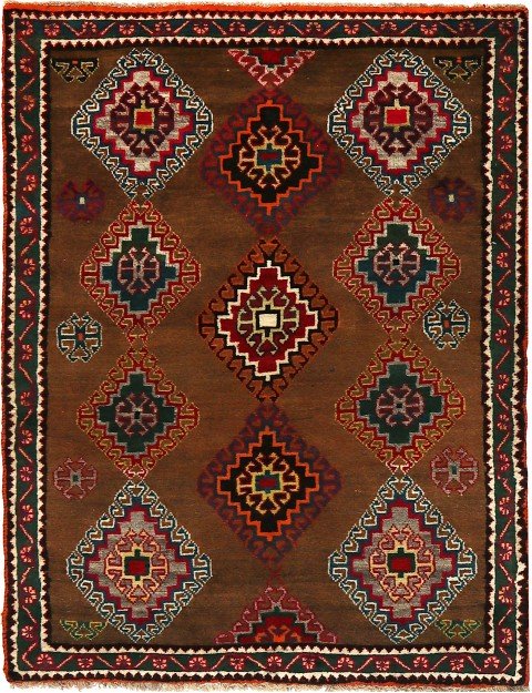Multicolor  Persia Shiraz Qashqai Rug  207 x 130 cm