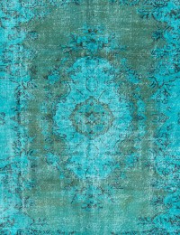 Turquesa Turquía Alfombra vintage 302 x 193 cm - view 4