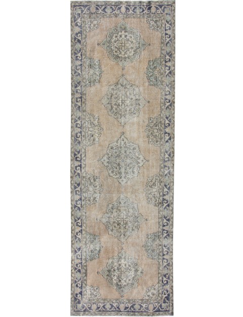 Beige Türkei Vintage Teppich 400 x 140 cm