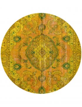 Rund Vintage Teppich rund  gelb <br/>276 x 276 cm