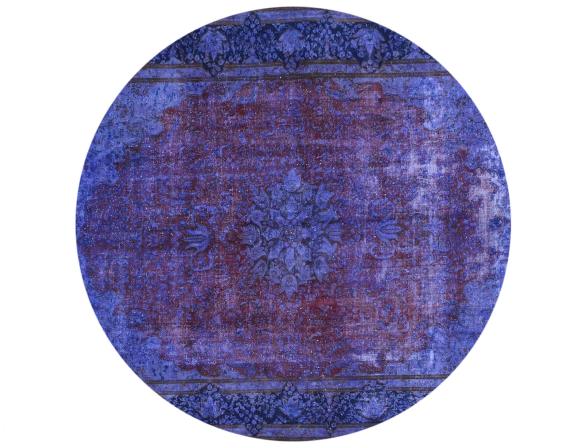 Rund Vintage Teppich rund  blau <br/>292 x 292 cm